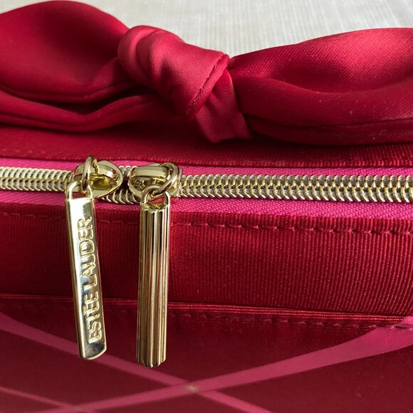 Estee Lauder Pink and Red Makeup Bag❤️Peppermint Toiletries Case - Picture 4 of 7
